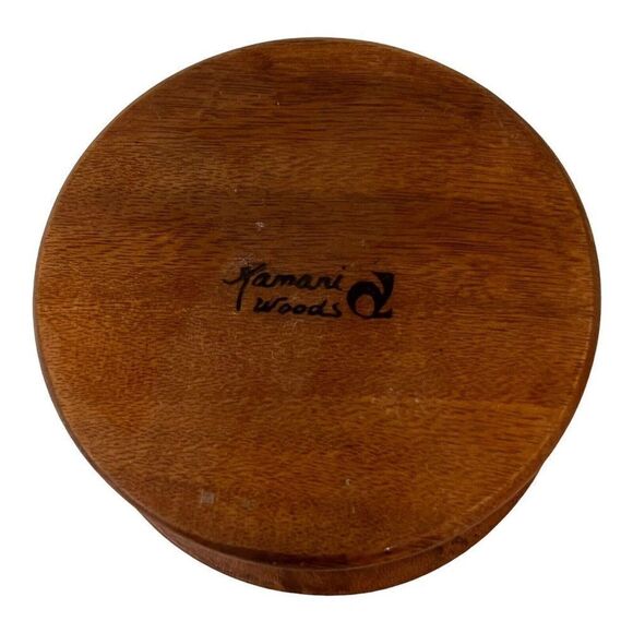 Kamani Wood Bowl Wooden Trinket Dish Boho Rustic Guitar Music Gift Jewelry Mini - Picture 2 of 7